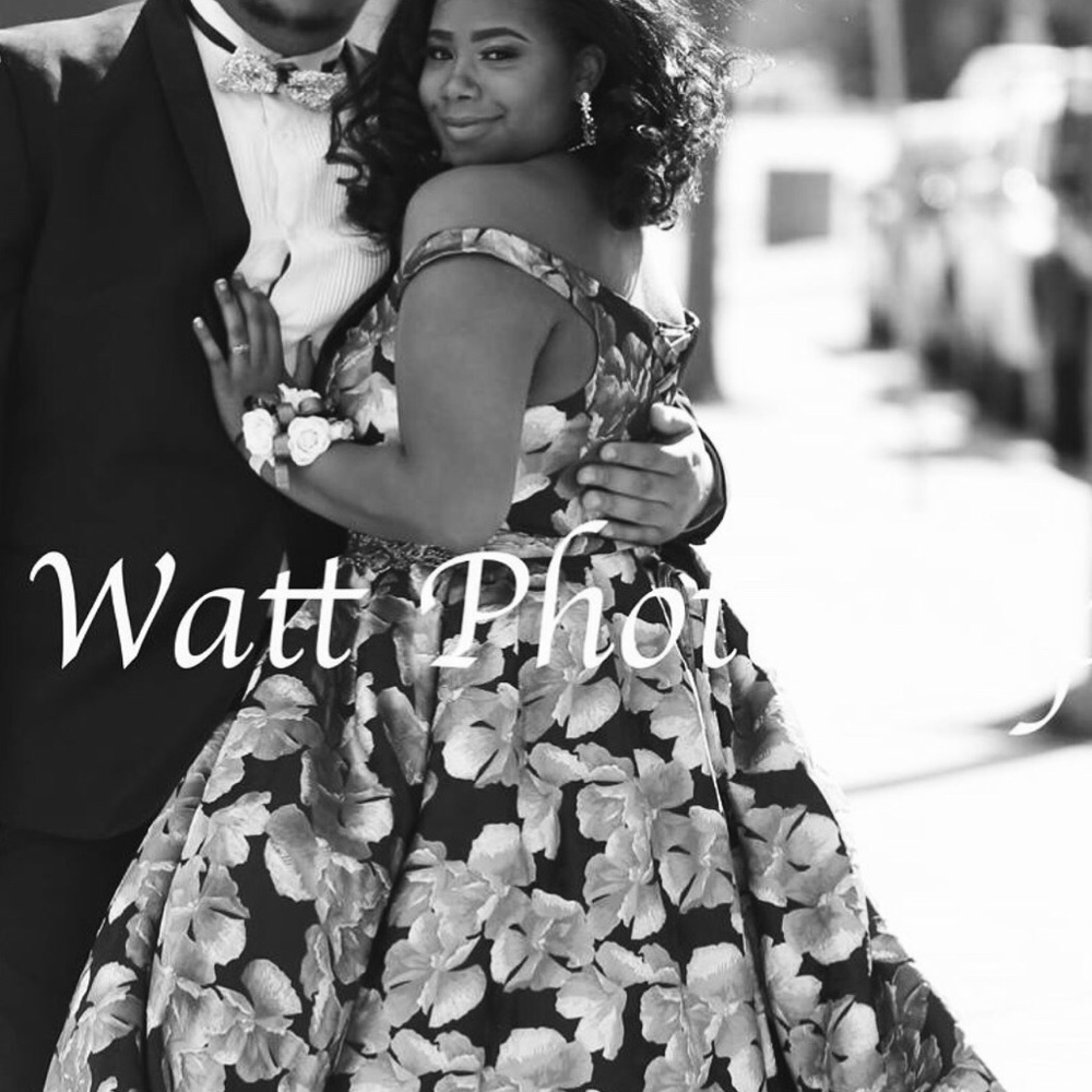 Black and gray plus size floral dress